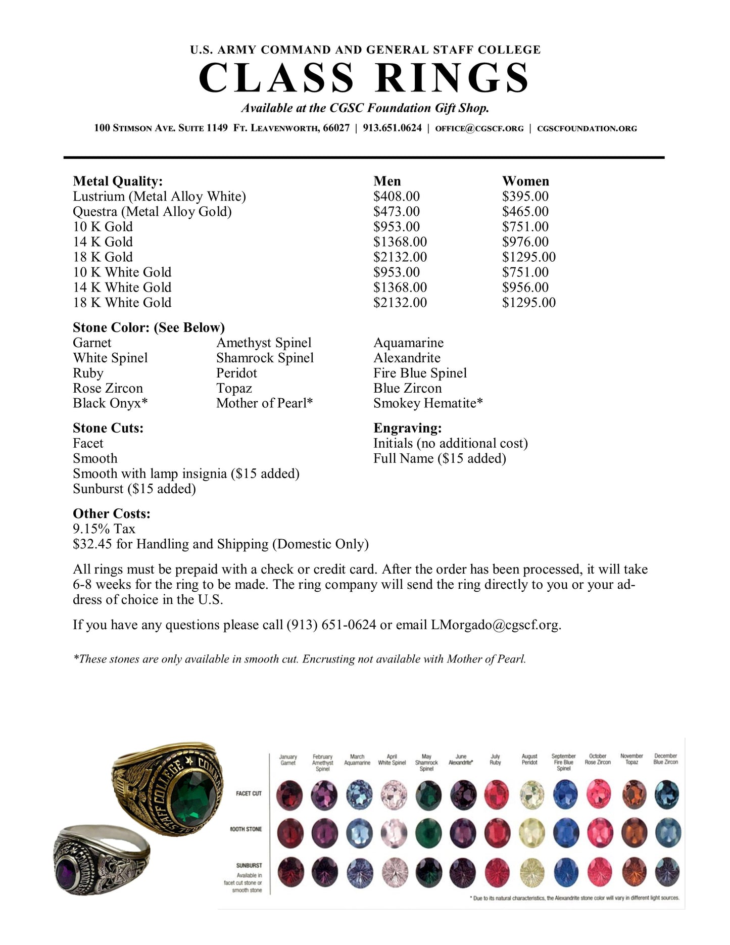 CGSC Class Rings