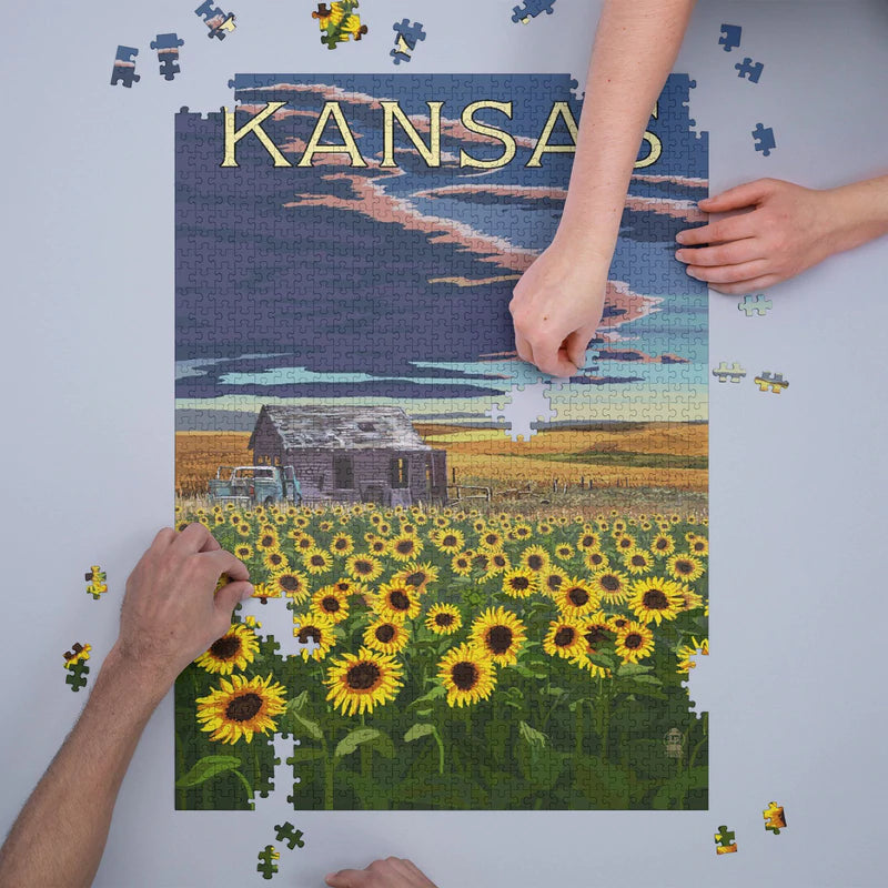 Puzzle - Kansas - Shack and Sunflowers